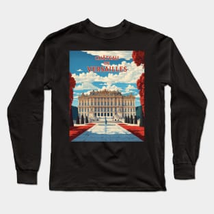 Chateau de Versailles France Tourism Vintage Poster Long Sleeve T-Shirt